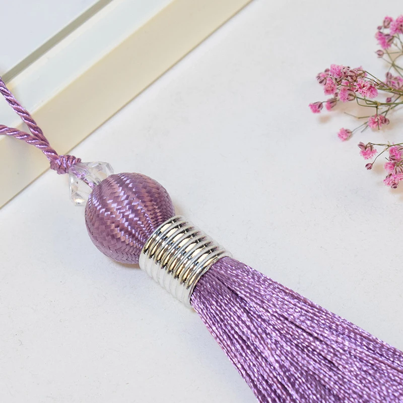 2pcs/lot 10cm Ball Tassel with Hanging Rope Silk Sewing Tassel Trim Decorative Key Tassel for Curtain Home Decoration