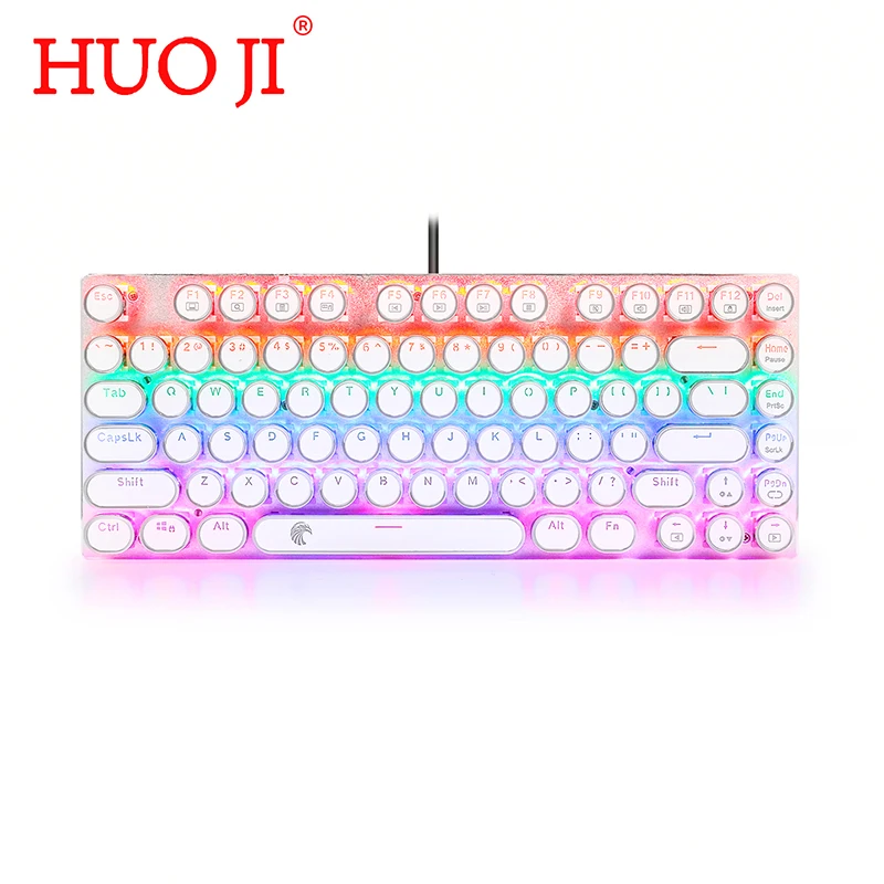 

HUO JI E-YOOSO Z-88 NEW Steampunk Mechanical Keyboard Tenkeyless Compact Design RGB LED Backlit Gaming Keyboard 81 Keys keyboard