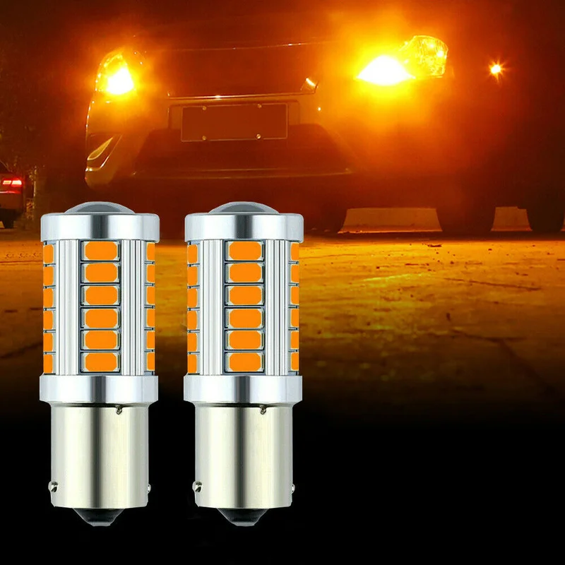 

2PCS Universal Car 1156 BAU15S PY21W 33 SMD 5730 LED Bulbs Car Turn Signal Light Amber Lamp Auto Accessories Car Products