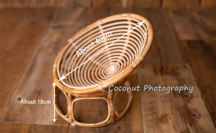 Coconut Newborn Photography Props Weaving Baskets Photo Bed Posing Props Infant Photo Shoot Accessories Full-moon Baby Cany Beds