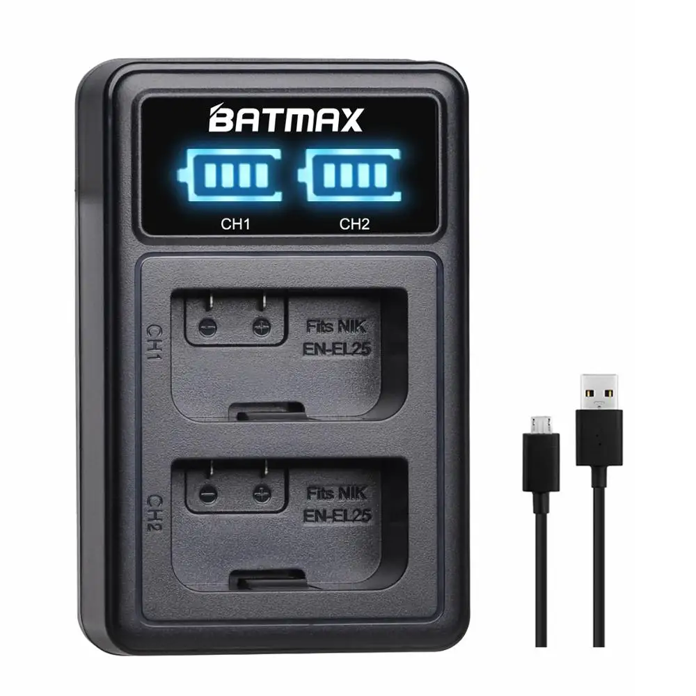 EN-EL25 EN EL25 LED Dual USB Battery charger for Nikon Z50 MH-32  EN-EL25 Rechargeable Li-ion Battery