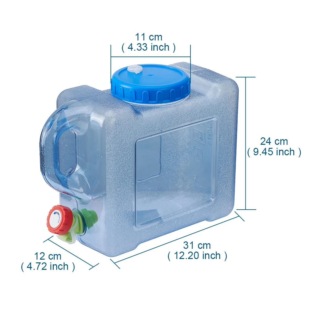 5 Litre 5L Car Camping Water Container Carriers Bottle Jerry Can with Tap Food Grade PC