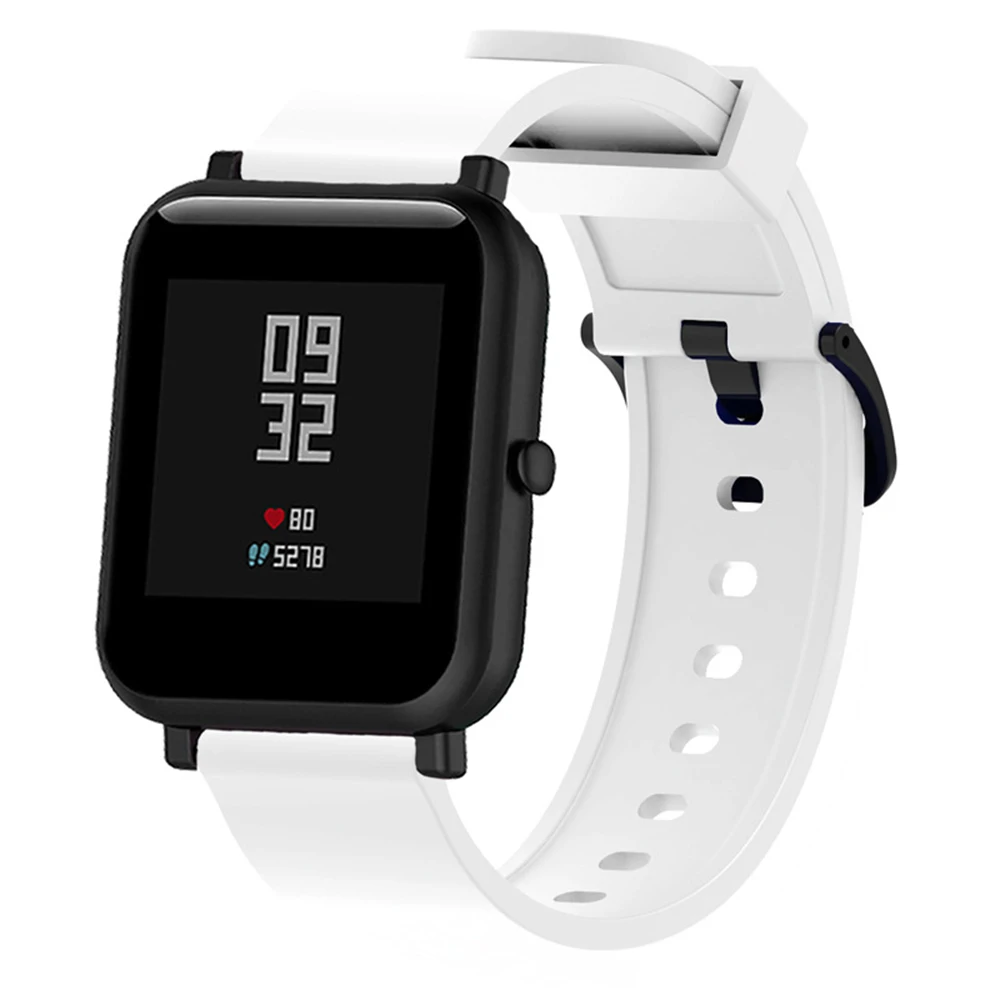 ซิลิโคนสายคล้องกีฬาสำหรับ Xiaomi Huami Amazfit Bip สมาร์ทนาฬิกา20มม.สร้อยข้อมือสมาร์ทอุปกรณ์เสริมสำหรับ Amazfit Bip