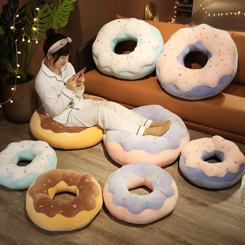 

Nice 45cm/70cm Kawaii Plush Donuts Pillow Cartoon Simulation Food Toy Doll Chair Sofa Cushion Floor Mat Gift for Lovers Children