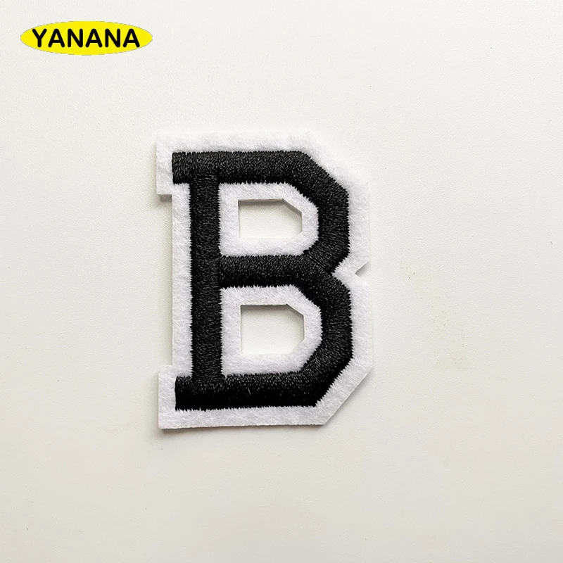 black Alphabet English Letter Embroidery Iron On Patch For Clothing Badge Paste For Clothes Bag DIY