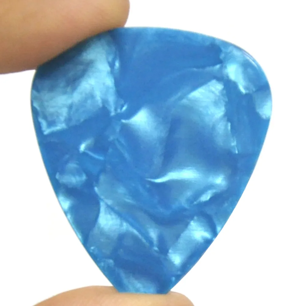 Lots of 50pcs Sky Blue Pearl Medium 0.71mm Celluloid Guitar Picks Plectrums