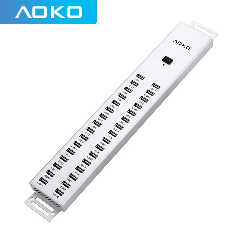 AOKO-hub usb 2,0, 32 puertos, corriente de salida de cada interfaz 5V1A