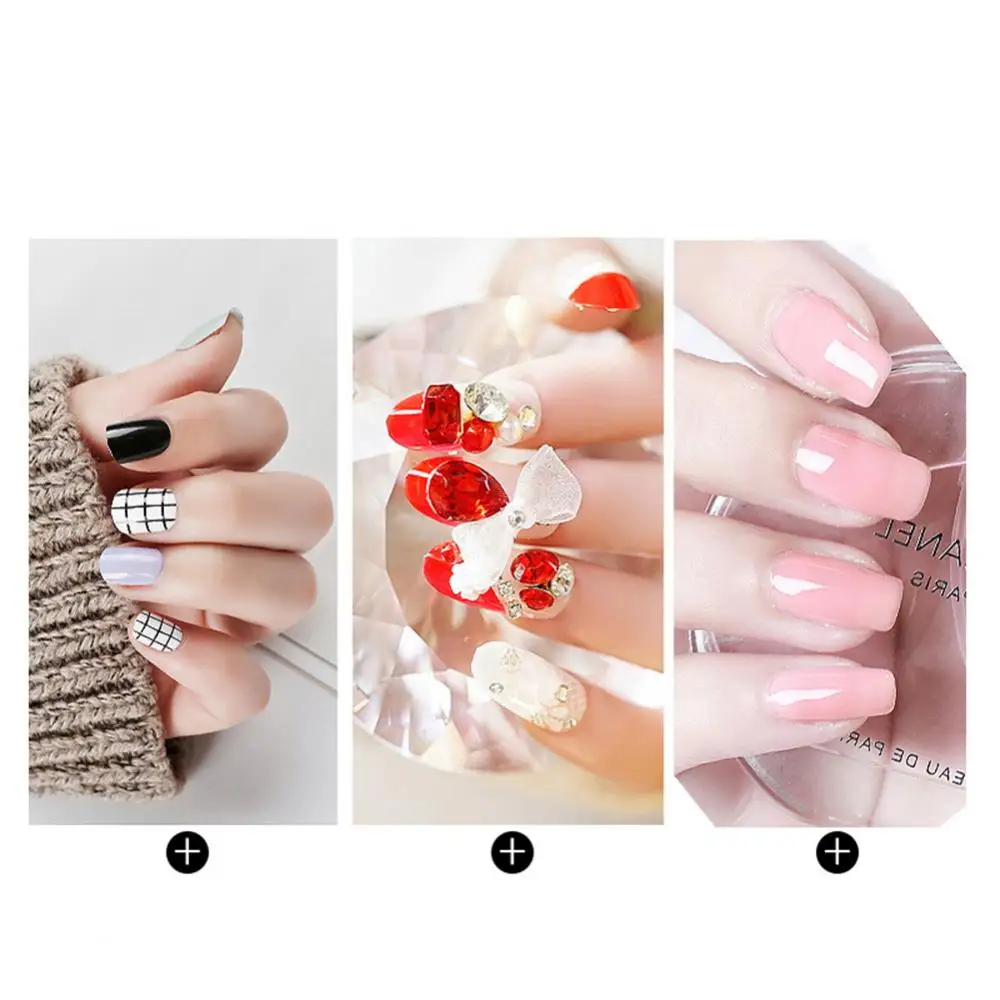 120pcs/box Clear Transparent Seamless Fake Nails Full Coverage False Nails Tips Short T-shaped Water Drop Full Sticker For Nails