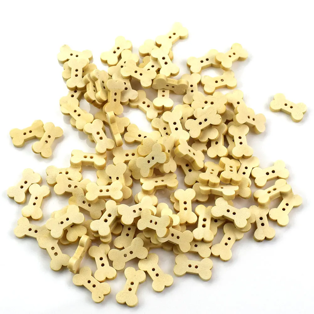 500PCS DIY Holz Tasten Hund Knochen Holz Taste Nähen Zubehör Dekorative Tasten Handgemachte Scrapbooking Handwerk