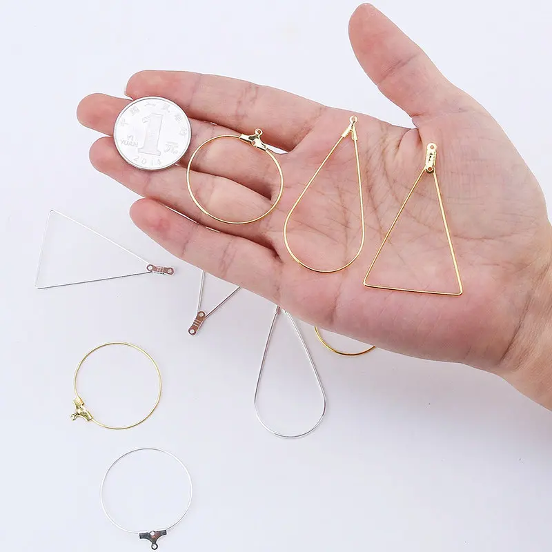 20-108PCS Ohrring Kit DIY Schmuckherstellung Zubehör Silber Gold Farbe Kupfer Creolen Ohrringe Set mit Aufbewahrungsbox Ohrhaken – Detail 7