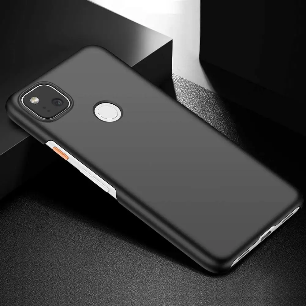 For Google Pixel 4A PC Cases Super Luxury Matte Plain Black Phone Cover For Google Pixel 4A Hard Slim Plastic Shockproof PC Case