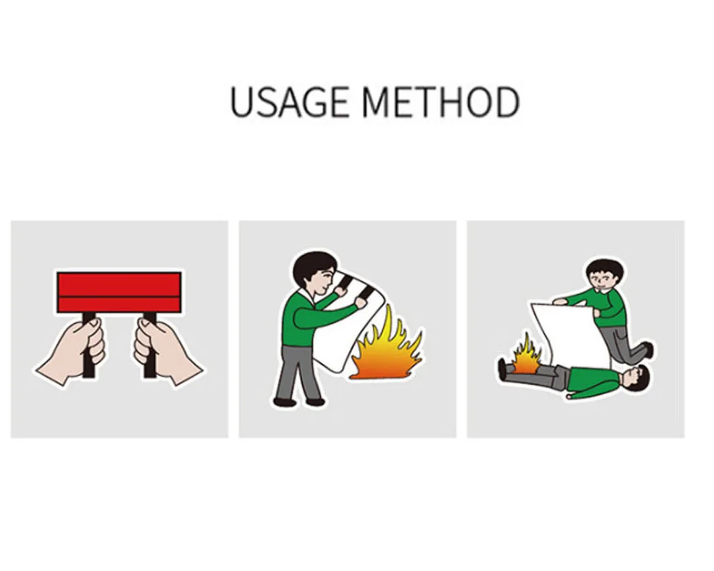 1m x 1m selado fogo cobertor casa segurança combate a incêndio extintores tenda barco emergência sobrevivência capa de segurança