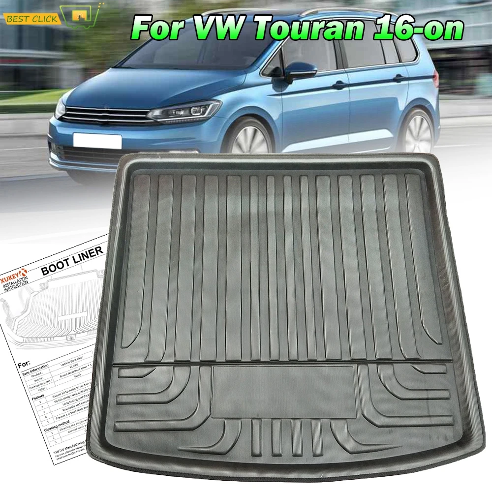 For Volkswagen VW Touran MK3 3 2016 2017 2018 2019 Cargo Boot Liner Tray Rear Trunk Floor Mat Tray Carpet