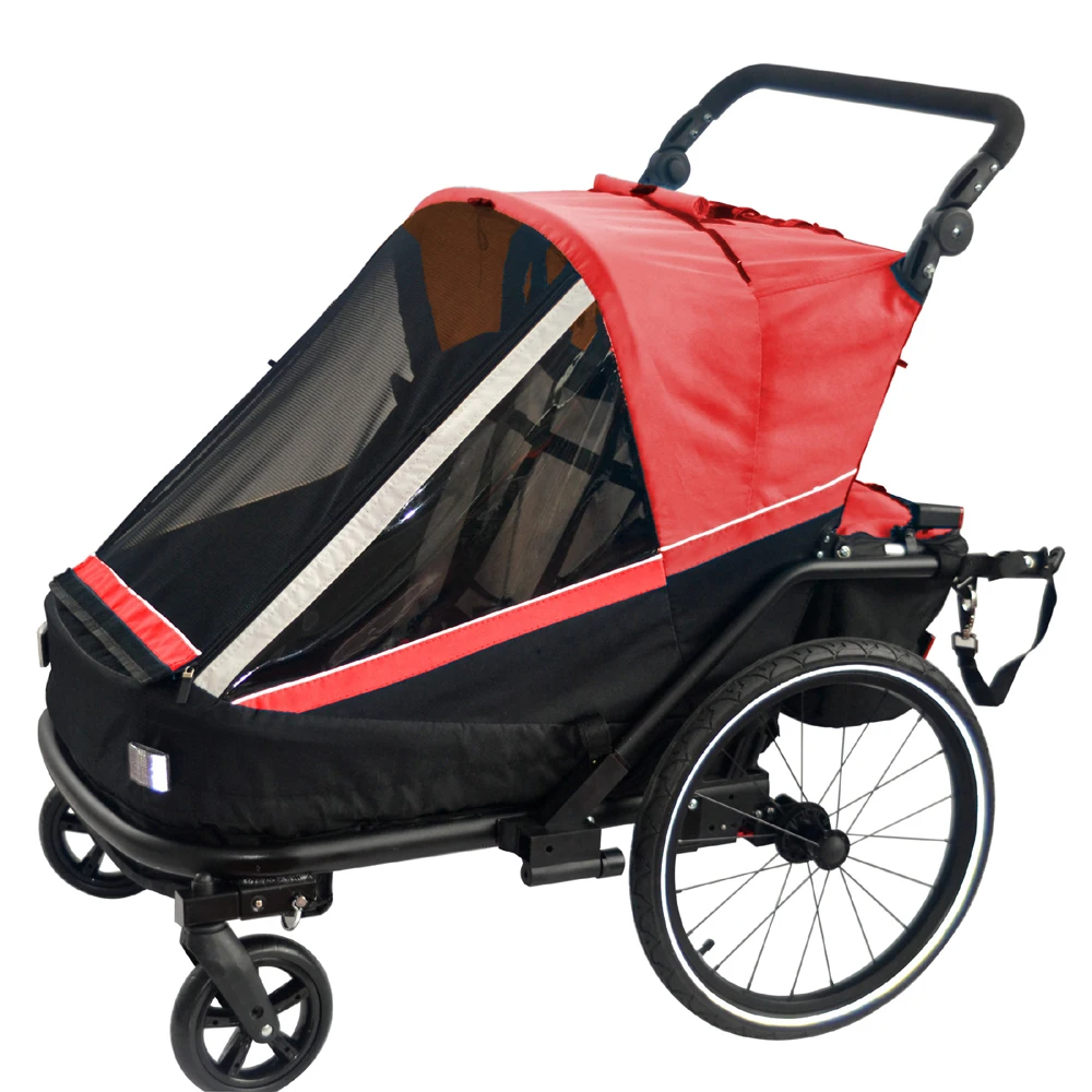 3 in 1 rimorchio per bici per bambini passeggino gemellare bambino Jogger rosso, 3 colori disponibili