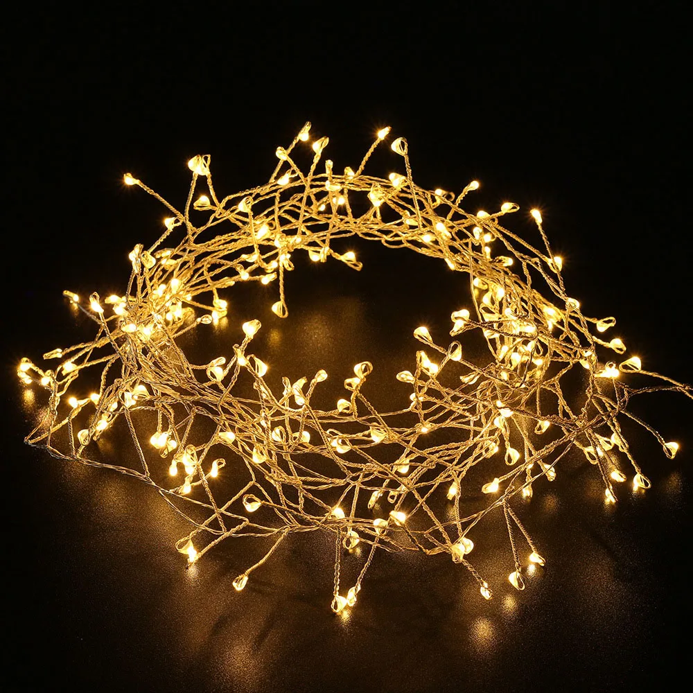 2M 5M LED Copper Wire String Lights Firecrackers Fairy Garland Lamp for New Year Christmas Tree Wedding Holiday Party Decoration