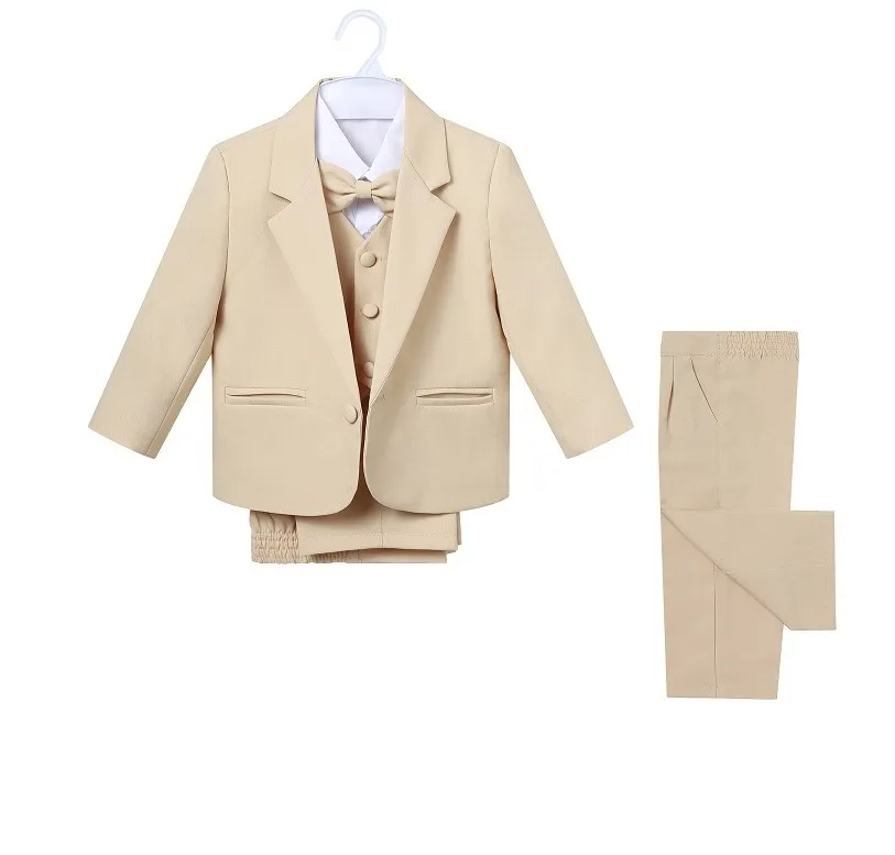 Traje Formal para niño pequeño, conjunto de 5 piezas con pajarita para caballero, 3187