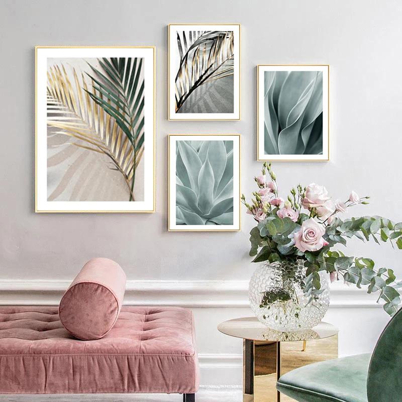 Palm Leaves Plant Art Canvas Painting Aloe Botanical Posters and Prints Modular Wall Pictures for Living Room Home Decoration