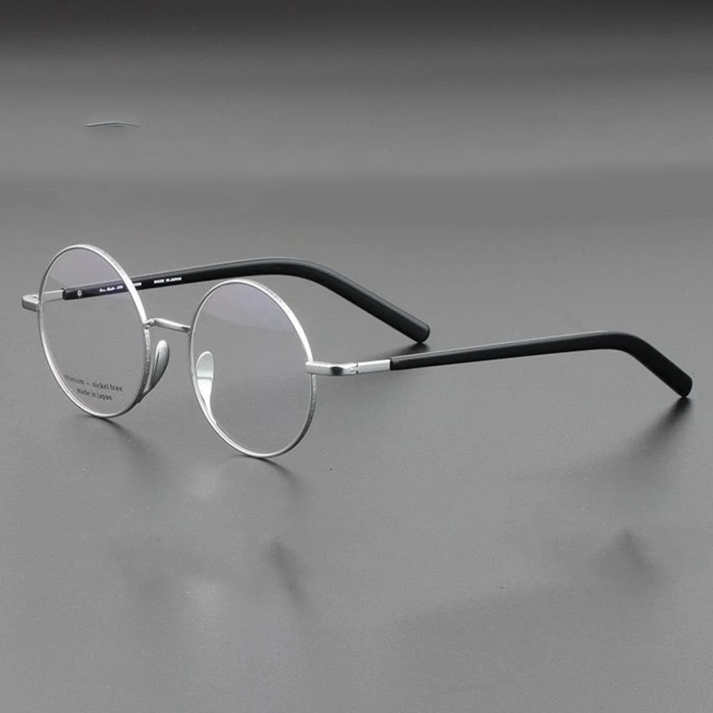 Japanese Handmade Retro Round  Large Titanium Glasses Frame Optical Myopia Men Gafas Women Eyeglasses Ultra-light Spectacles