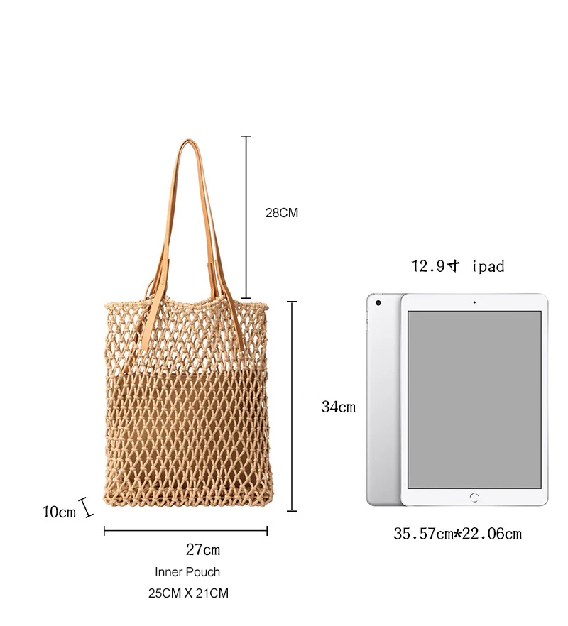 FOSIZZO Straw Bag For Women Hollow Out Wicker Bag Tote Beach Bag Summer Rattan Bags Bolsas Woven Raffia Shoulder Bag #5344