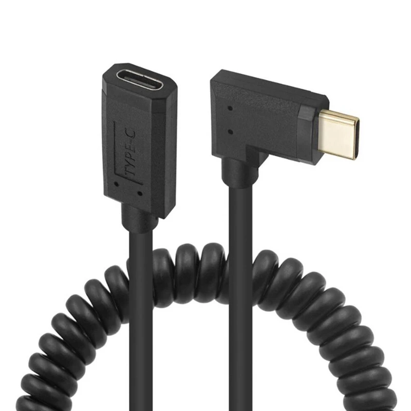 スプリング格納式金メッキ 3A 10Gb/s USB 3.1 Type-C オス - メス データ延長ストレッチ カール フレキシブル コイル状ケーブル