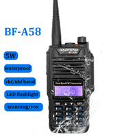2020 Baofeng BF-A58 Waterproof Walkie Talkie Ham Radio Amateur A58 Handheld CB Radio Scanner Dual Band VHF UHF Frequency Hunting