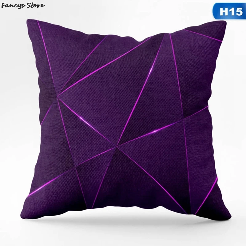 45*45 Simple Purple Single-sided Printing Pillowcase Sofa Car Decoration Family Pillow Cover Top Luxury Polyester Soft Ornament