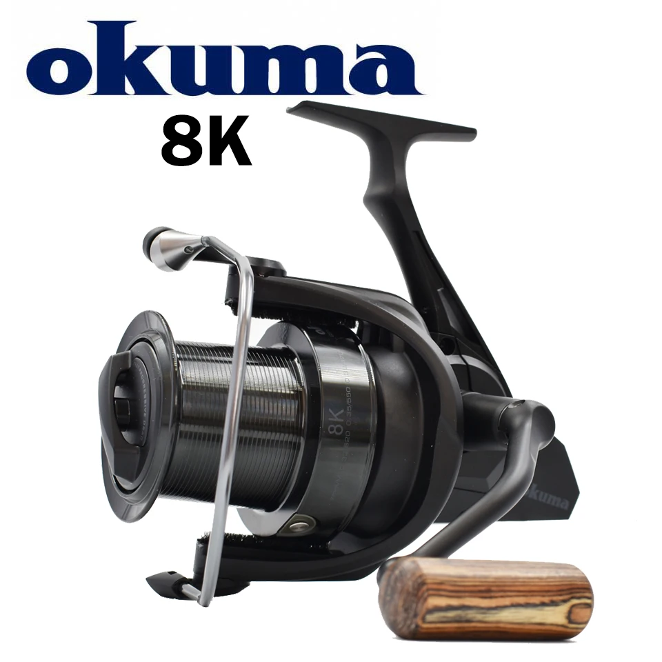 OKUMA 8K Baitfeeder Spinning Fishing reels 5+1BB Carp Fishing Long Frontal Casting Reel SeaWater Surf Fishing Reel 18KG Power