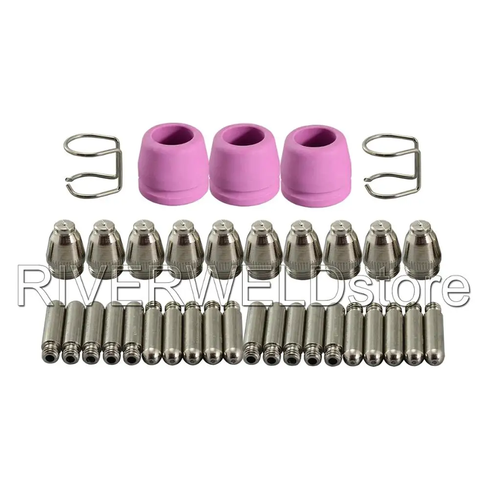 WSD-60P P60 Air Plasma Cutting Cutter Torch Pilot ARC Consumables KIT Nozzles 0.9mm 40Amp
