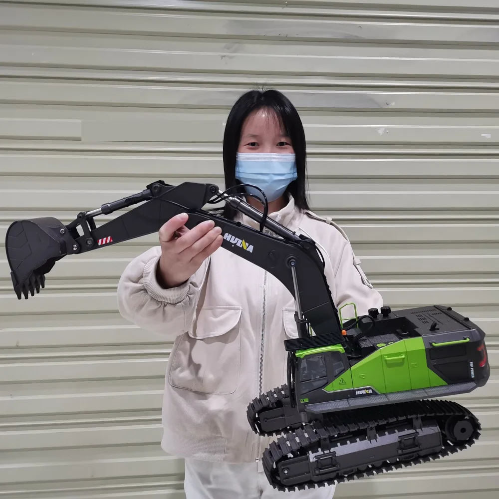 Huina 1/14 Super duży ze stopu koparka Rc Caterpillar 2.4Ghz Radio sterowany samochód 22Ch pojazd budowlany zabawkowa ciężarówka dla chłopca dziecko