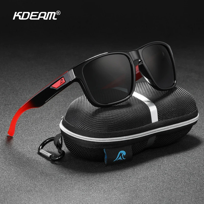 

Fashion Polarized Sunglasses for Men KDEAM Square Cool Colorful Mirror Shades Women Outdoor Driving Sunglass With Free Box