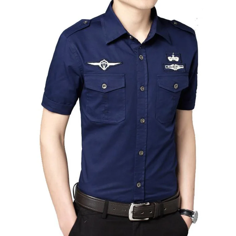 Air Force Thin Section Cotton Large Size Men's Shirt  Oversized Shirt  Men Clothing