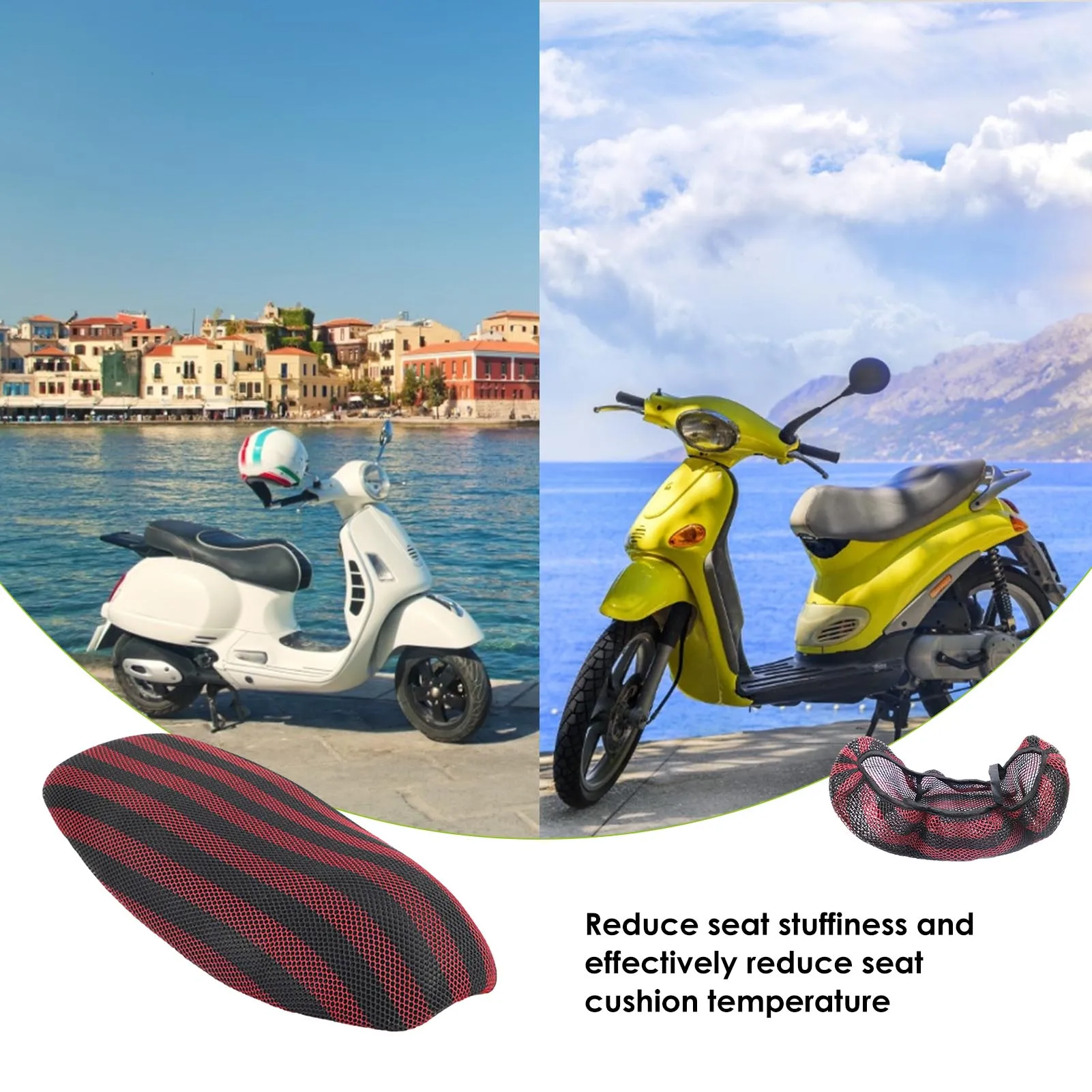 Motorcycle Seat Cover Anti-Slip Waterproof 3D Scooter Moped Breathable Mesh Net Seat Cushion Motorcycle Accessories Fashionable