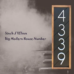 127mm White Floating Modern House Number White Door Home Address Numbers for House Digital Outdoor Sign Plates 5 In. #0-9