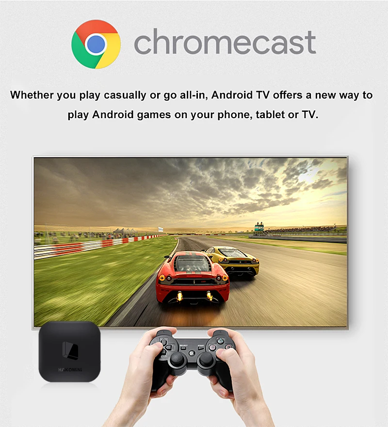 HAKOMiNi Android TV Box Genuine Google Certificate Android TV OS Amlogic S905Y2 5G WIFI 4K Support Google Assistant Chromecast