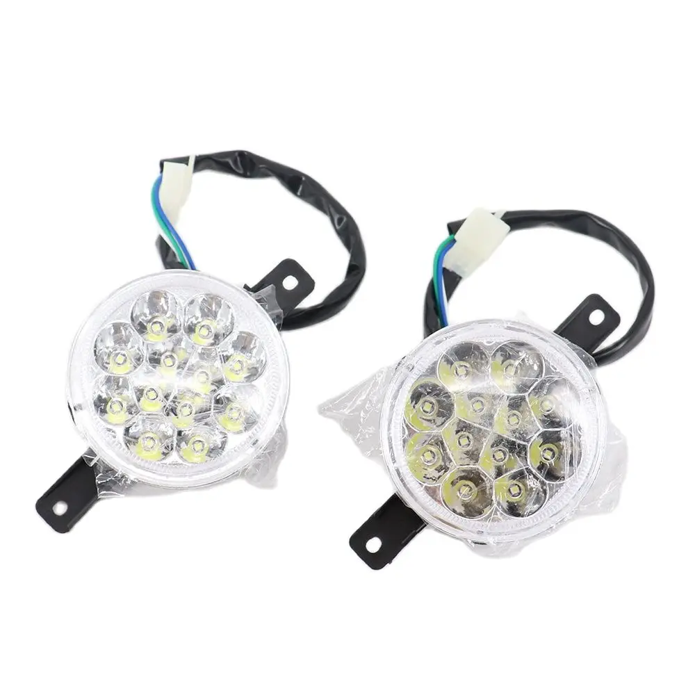 1Pair 12V Motorcycle ATV Led Headlight LED Left Right Head Light Lamp For Bull Quad Dirt Bike Go Kart Karting ATV 150cc 250cc