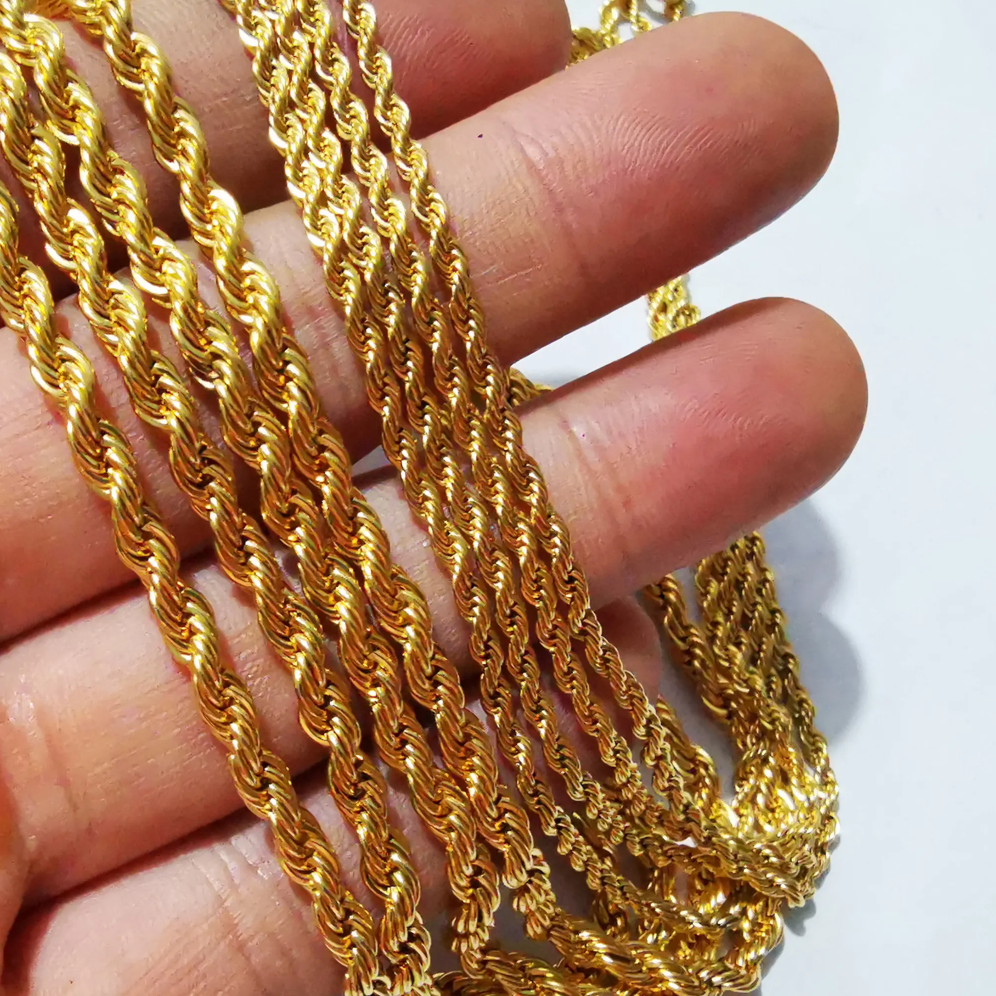 3meter Lot Golden stainless steel 2.3mm/ 4mm Singapore twisted chain DIY Jewelry findings jewelry marking Supplies