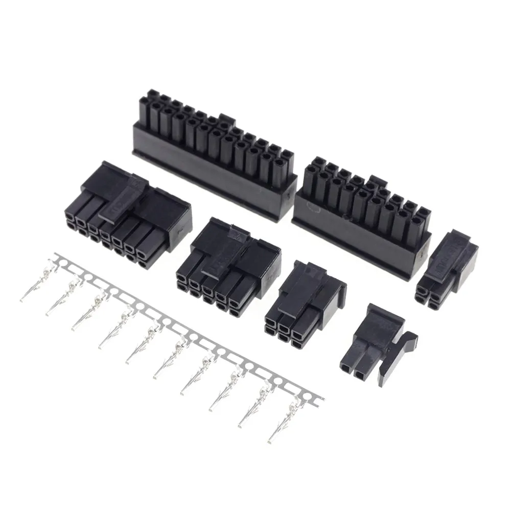 Boîtier de prise de connecteur Micro-Fit 3.0, coque mâle + borne Molex 3.0, 2 broches, 4, 6, 8, 10, 12, 14, 16, 18, 20, 22, 24 P, 43030mm, 10