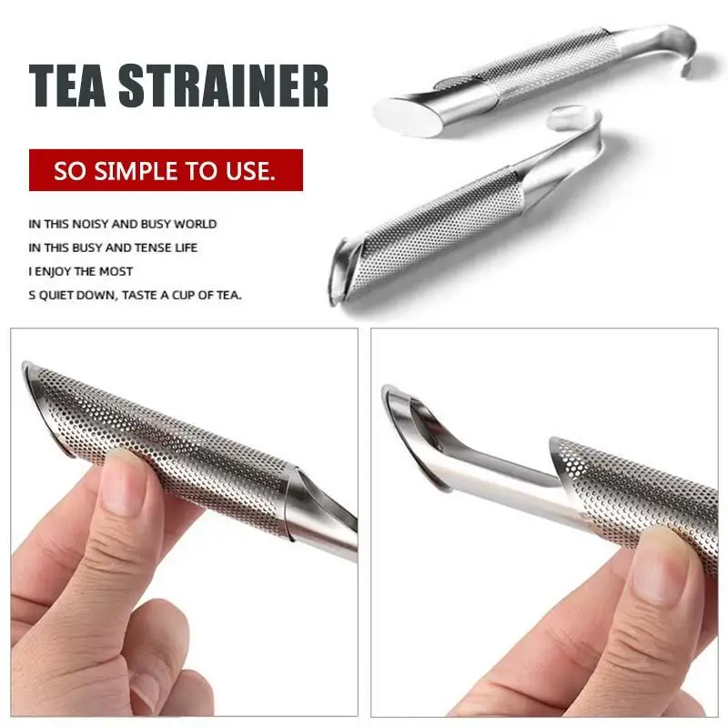 Tubo per colino da tè in acciaio inossidabile accessori da cucina colino da tè manico per tubo appeso filtro per tè accessori per strumenti per bere il tè