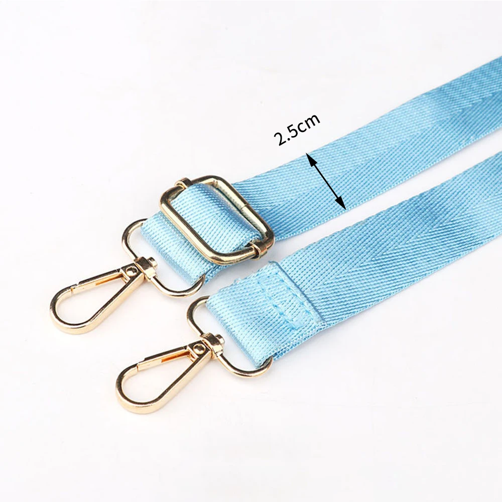 Nylon Shoulder Bag Strap with Hardware Buckles Long 1.3M Wide 2.5cm Solid Color Replacement Adjustable Belts Bag Accessories