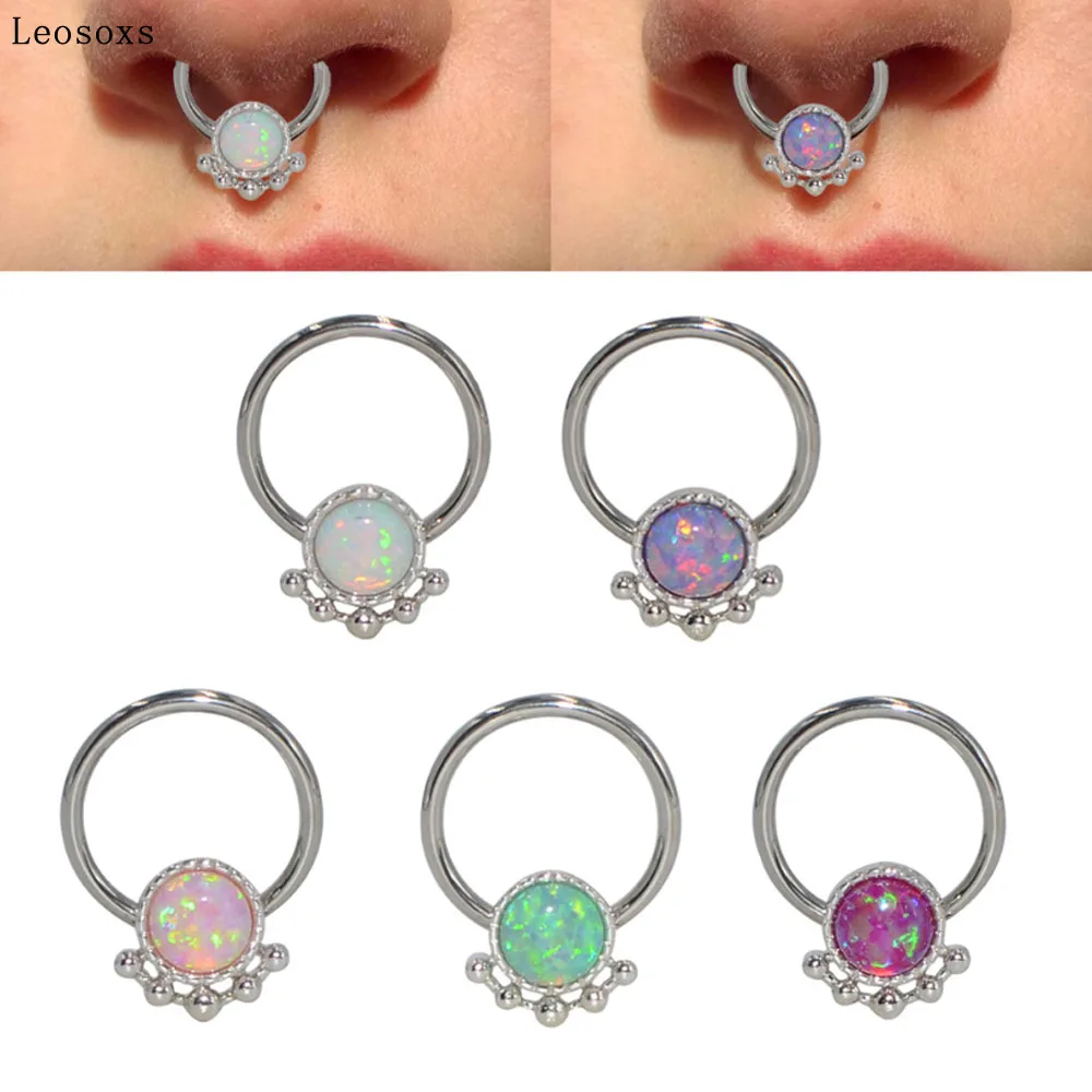 

Leosoxs 2 Pcs The New Nose Ring G23 Titanium Card Ball Ear Bone Ring Earrings Nose Nail