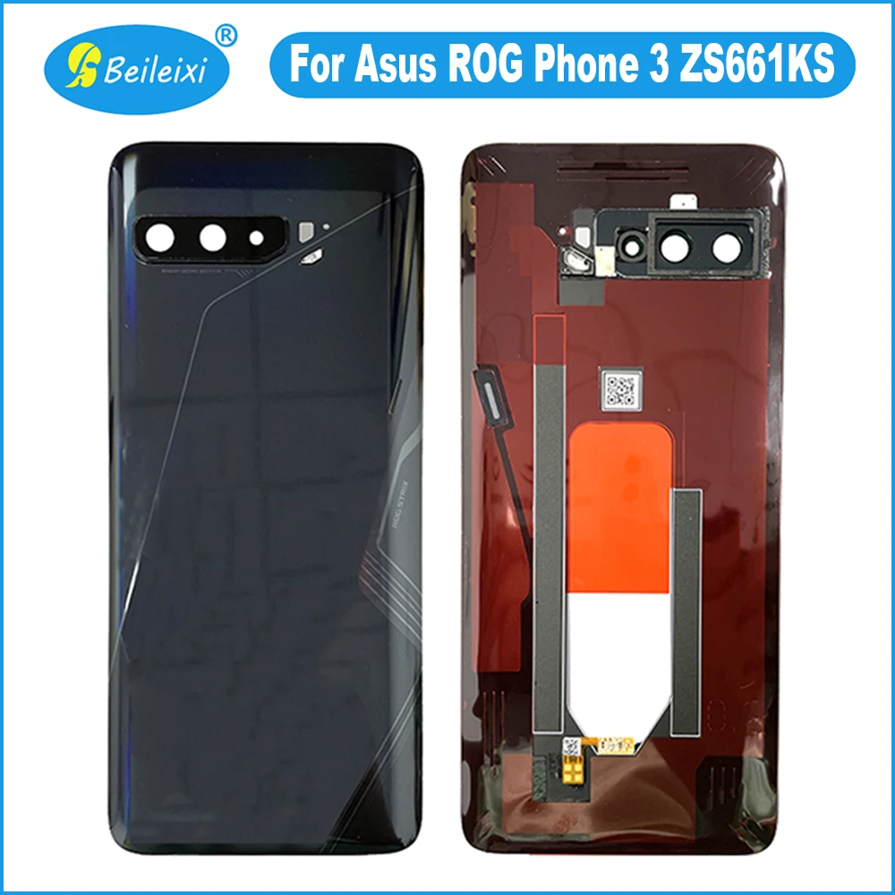 For Asus ROG Phone 3 ZS661KS Strix Battery Back Cover Housing Protective Case Replacement Rear Door Glass Lens