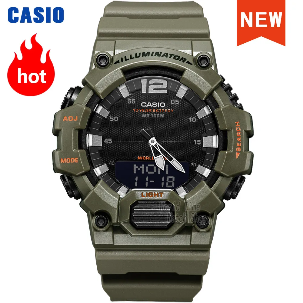 Casio relógio de pulso digital 100 metros, relógio de pulso, modelo masculino, esportivo militar, à prova d\'água