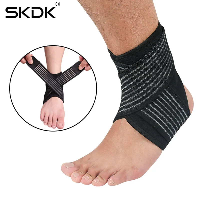 

SKDK Adjustable Sport Breathable Ankle Brace Protection Pad Elastic Bandage Guard Sprains Injury Wrap Heel Pad Sports Gym Foot