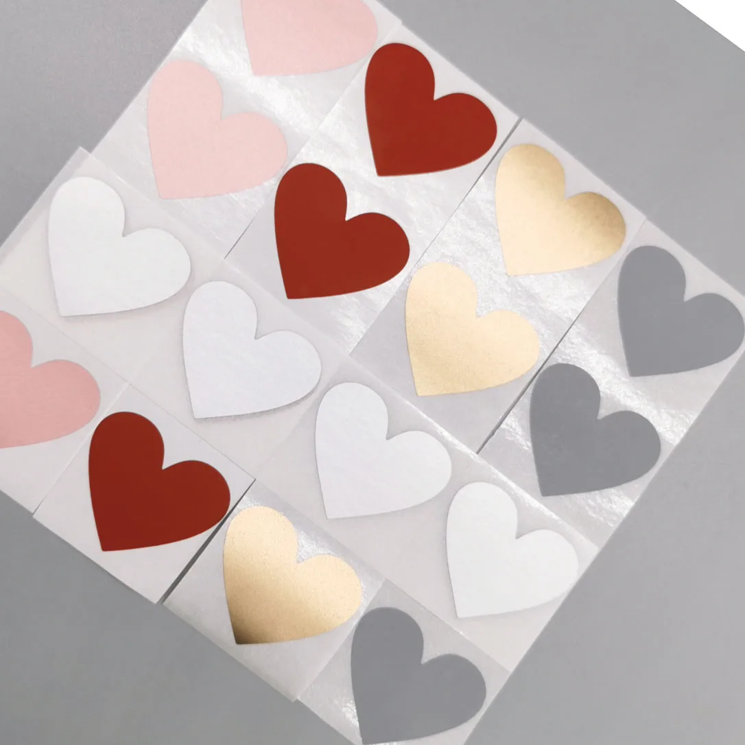 500pcs Scratch Off Stickers 30x35mm Love Heart Shape 5 Colors Set Meal( each kind100pcs)For Code Cover Home Game Wedding Message