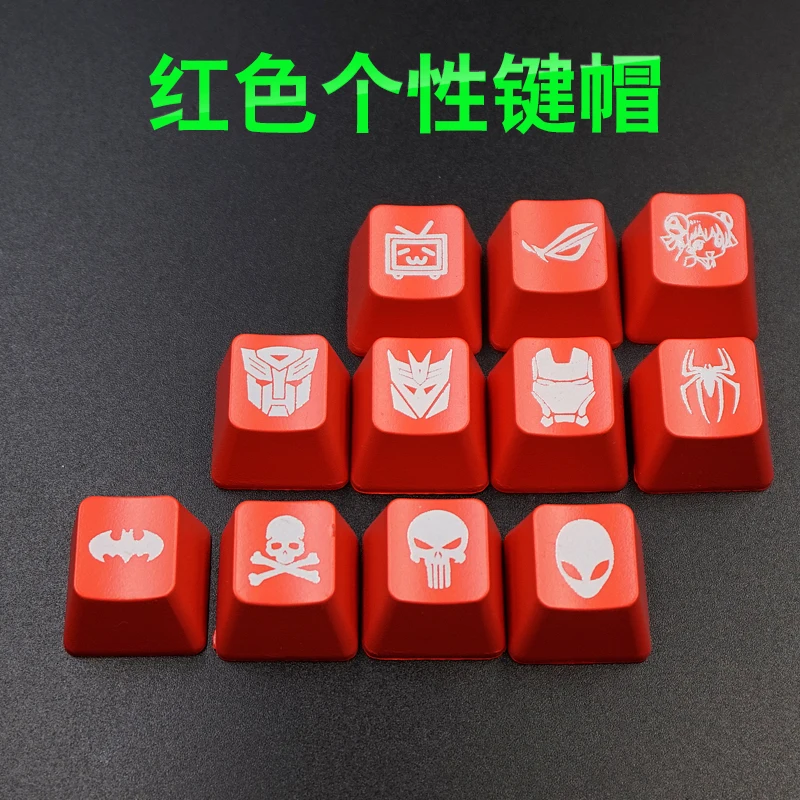 Bàn Phím Cơ Cá Tính Đèn Nền Keycap Màu Đỏ Cho Biến Hình Bát Nhện Sắt Người Ngoài Hành Tinh Punisher Skul Bilibili ROG Cô Gái