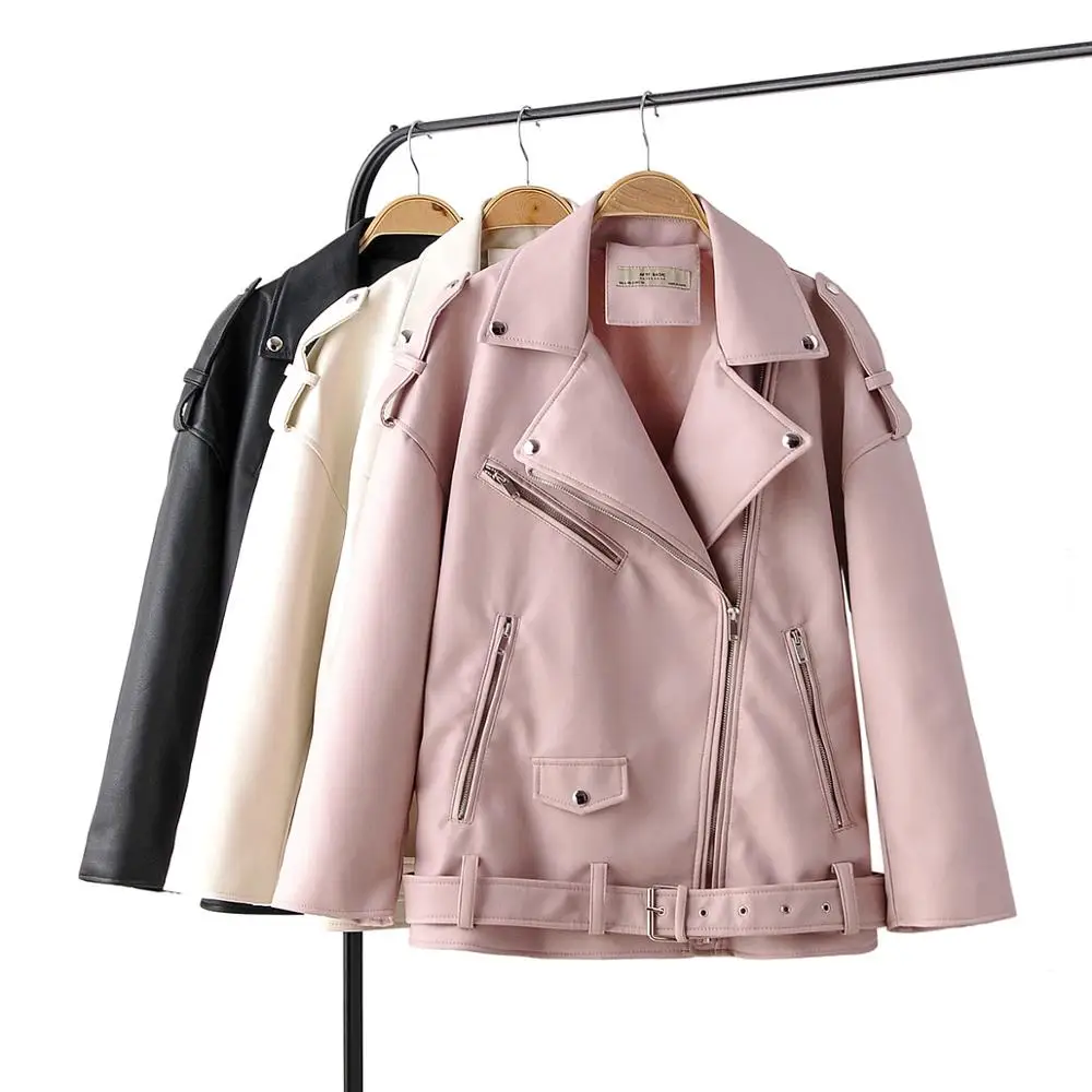 Brand Motorcycle PU Leather Jacket Women Winter And Autumn New Fashion Coat 3 Color Zipper Outerwear jacket New Novel Coat HOT