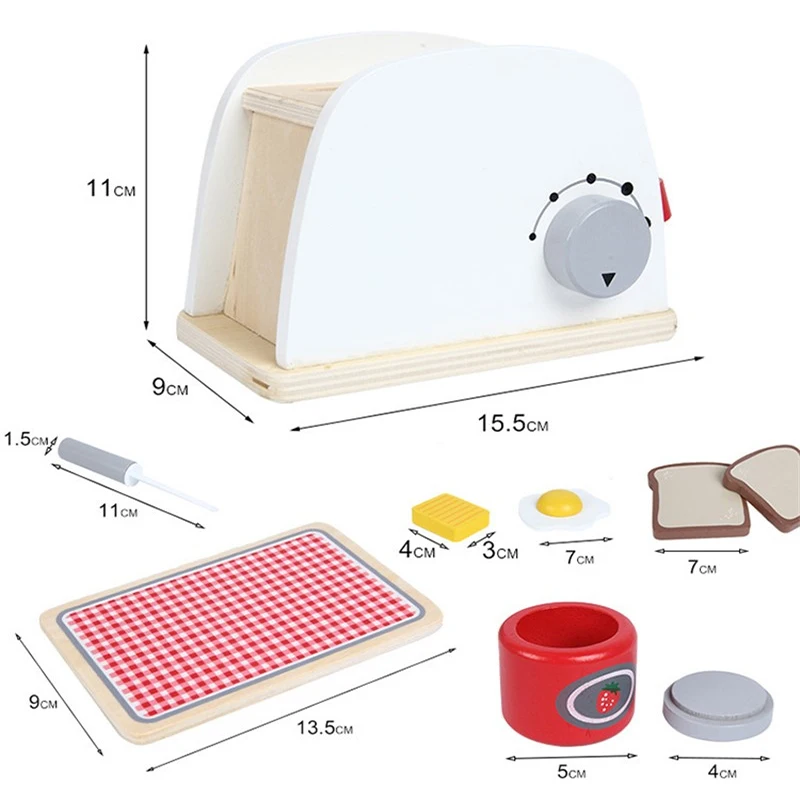 Cocina de juguete de simulación de madera, máquina de café, tostadora, exprimidor, juguetes educativos de aprendizaje temprano para bebés, regalo