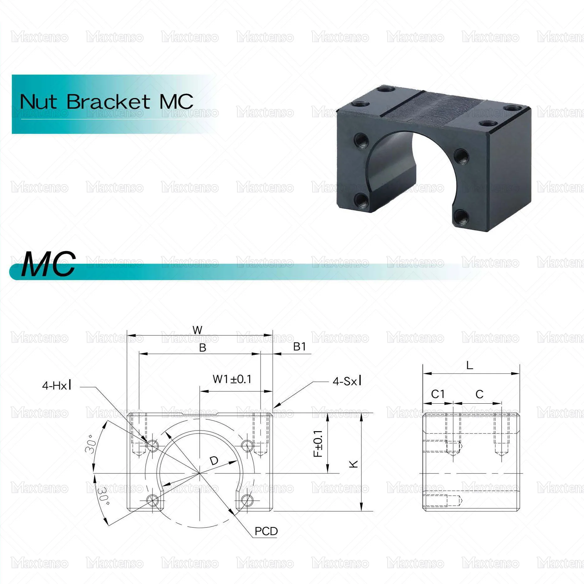SYK Nut Bracket ballscrew nut housing MC1004 MC1205 MC1408 MC2010 MC2020 for THK TBI HIWIN NSK PMI COMTOP GTEN ballscrew Nut