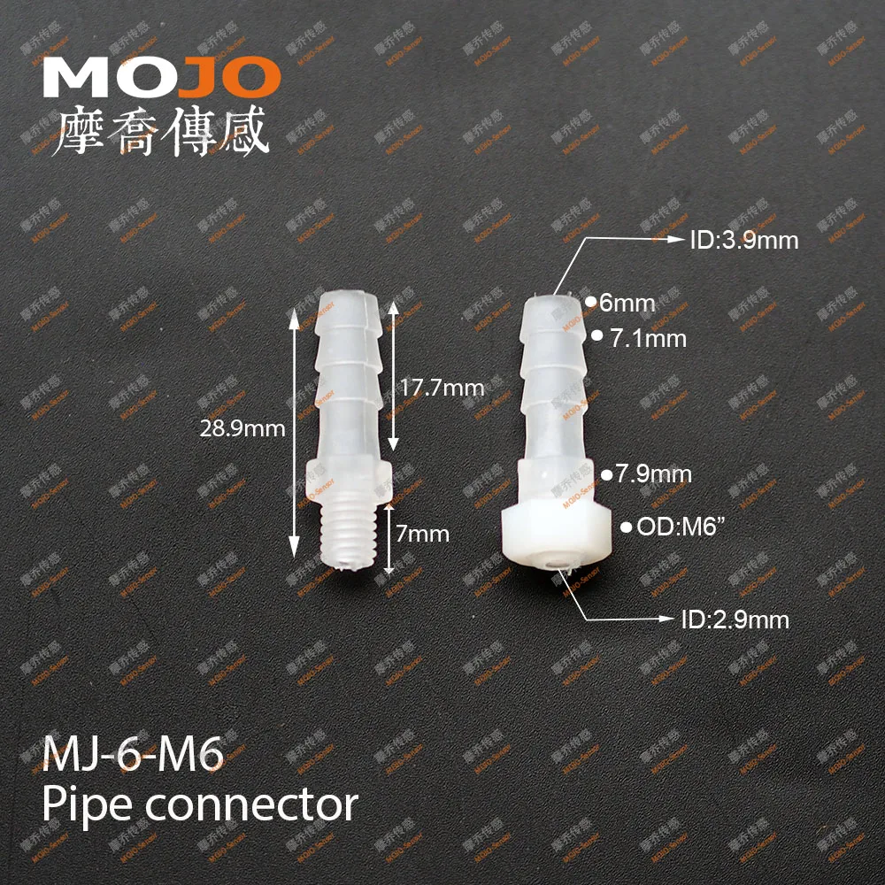 2020 (10pcs/Lots) MJ-6-M6 straight-through joint 6mm to M6 male thread connector pipe fitting