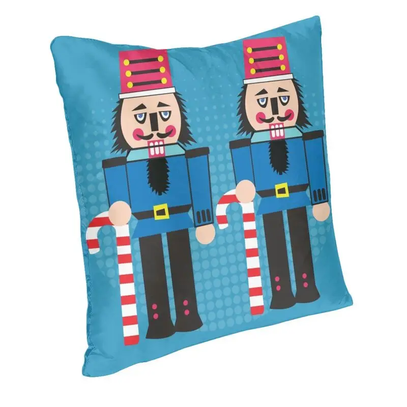 Holiday Nutcracker Toy Soldiers Cushion Cover 40x40cm Christmas Xmas Soft Velvet Nordic Pillow Case Decor Home